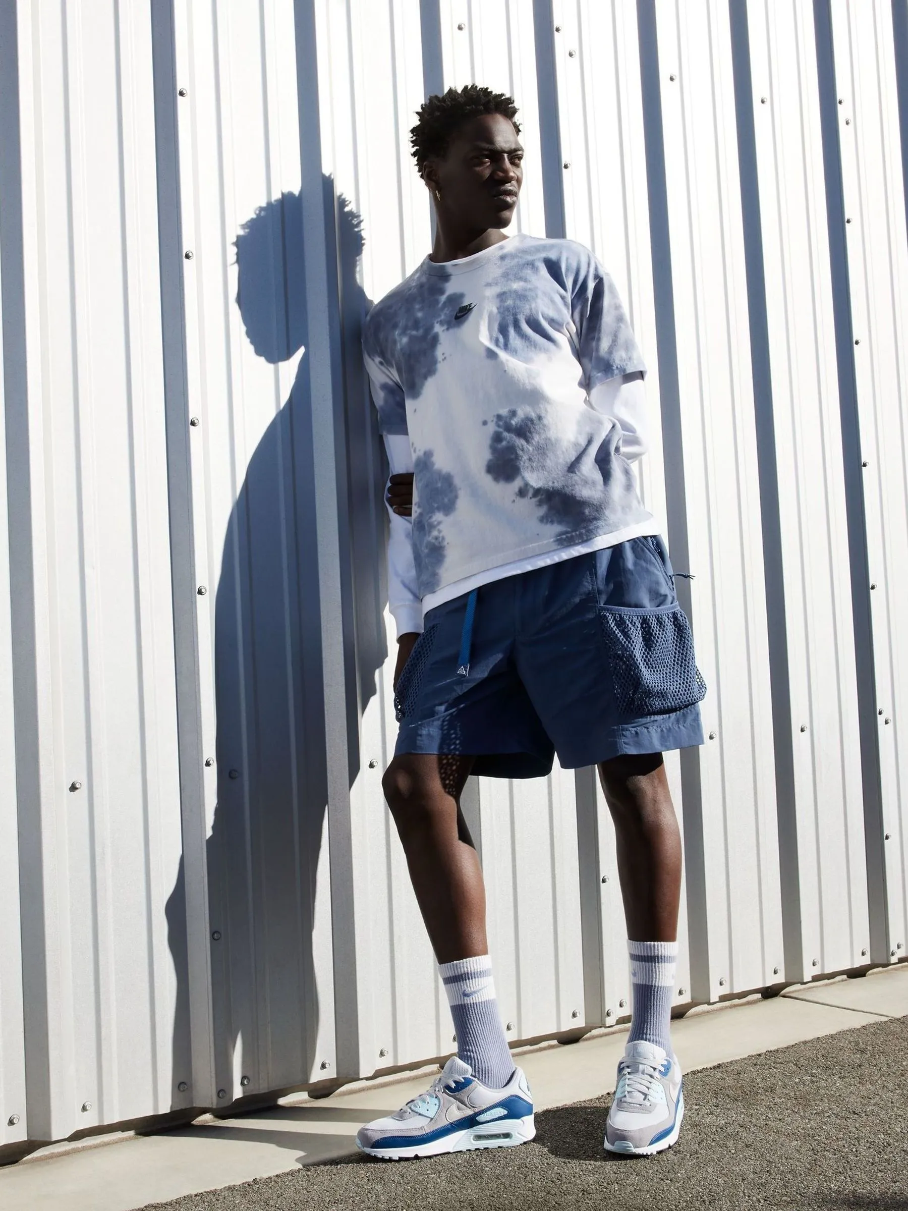 Nike Air Max 90 Pure platinum/white/court blue Day Runner Reinforced Lace Holes