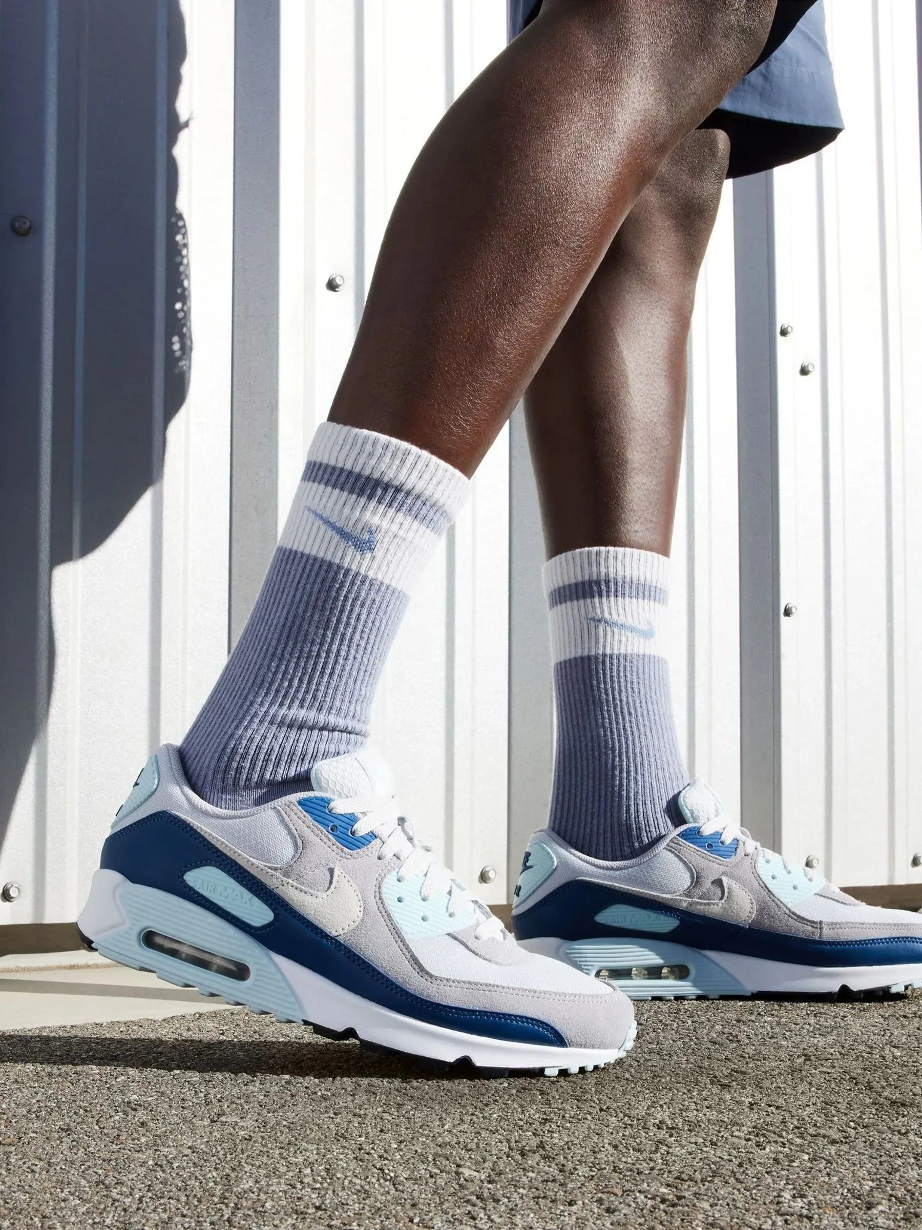 Elastic Lacing Nike Air Max 90 Pure platinum/white/court blue