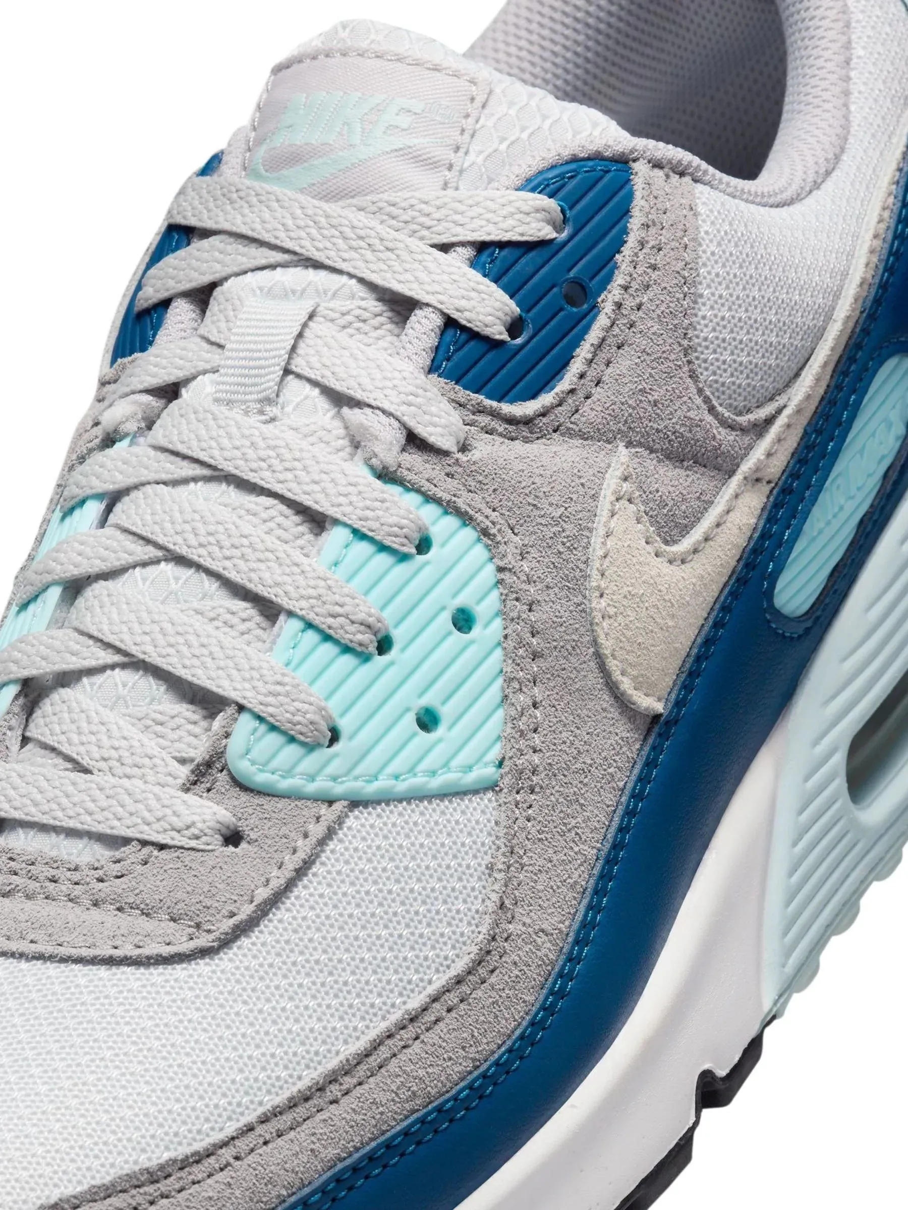 Comfortable Front Nike Air Max 90 Pure platinum/white/court blue