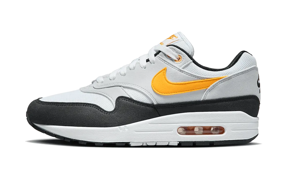 Air Max 1 White University Gold Woven Upper Durability Versatile Fit