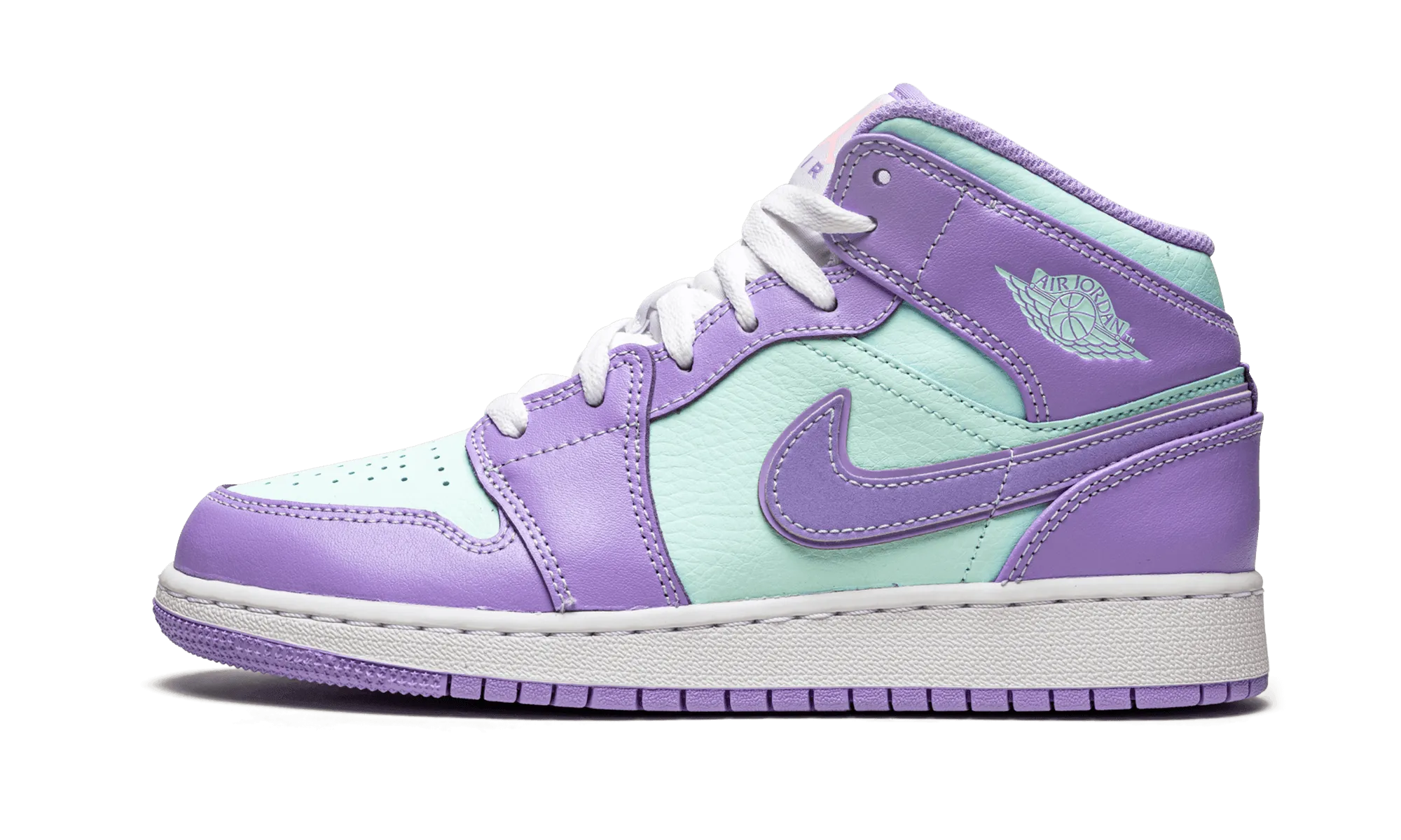 Contoured Footbed Design Air Jordan 1 Mid Purple Aqua