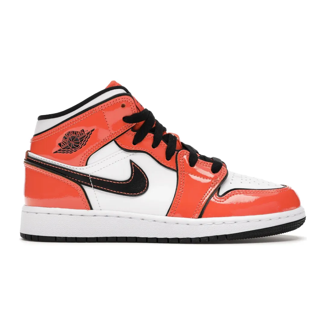 ergonomic antimicrobial upper shoes Jordan 1 Mid Turf Orange (GS)