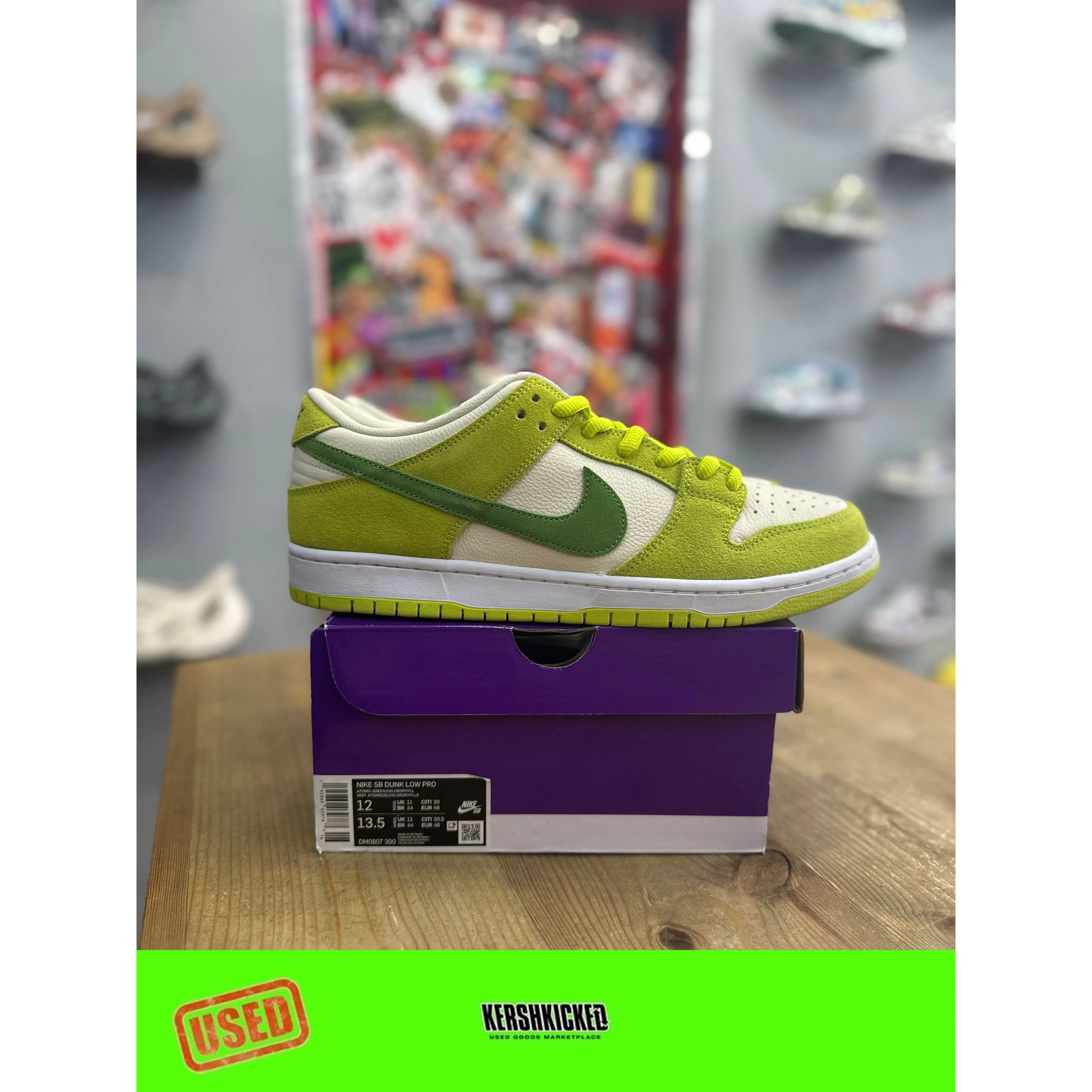Nike SB Dunk Low Green Apple UK 11 Long Sessions
