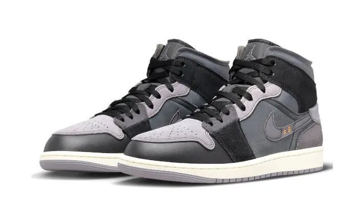 Air Jordan 1 Mid Inside Out Black Transit Style Seamless Upper Design
