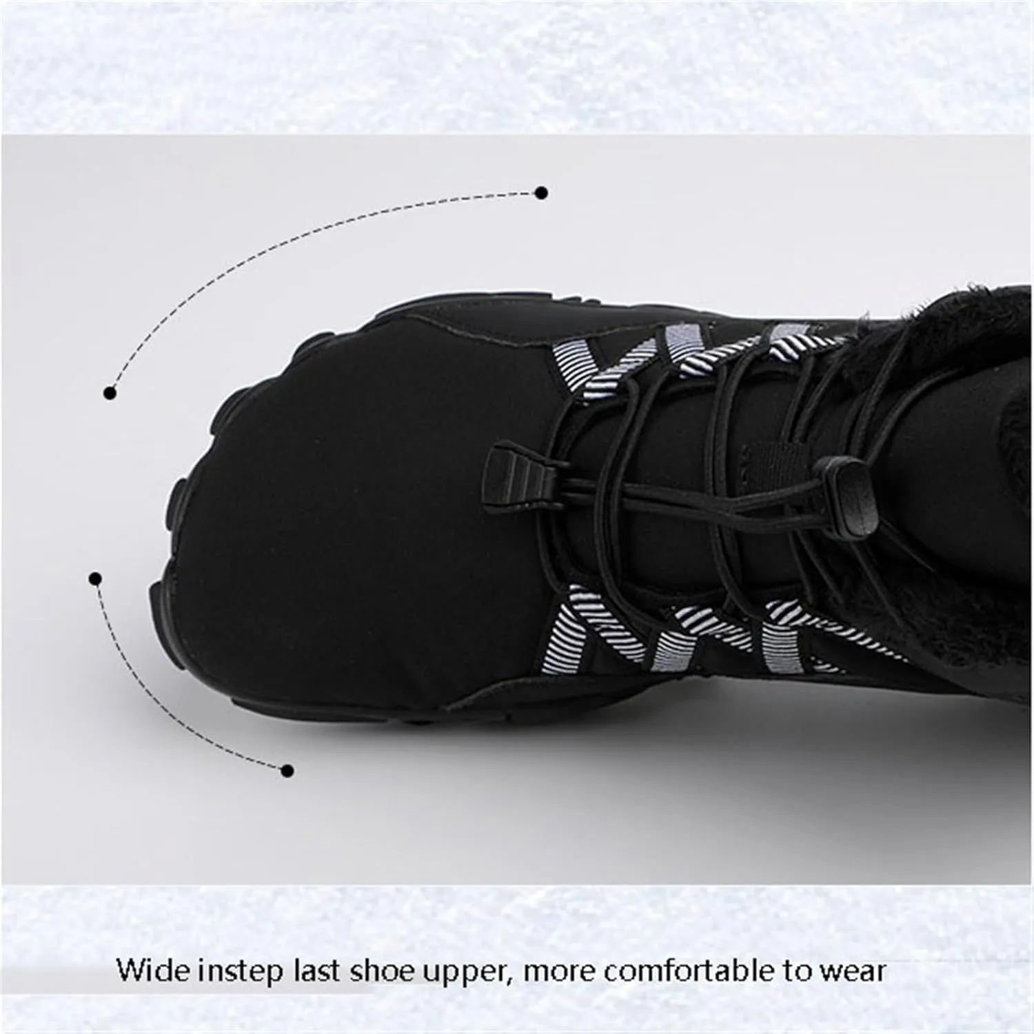 Extra Wide Snow Boots for Men, Men's Winter Waterproof Insulated Shell Inner Comfortable Outdoor Snow Boots, Non Slip Light Flats Ankle Walking Boots, for Work Hiker Trekking Trail