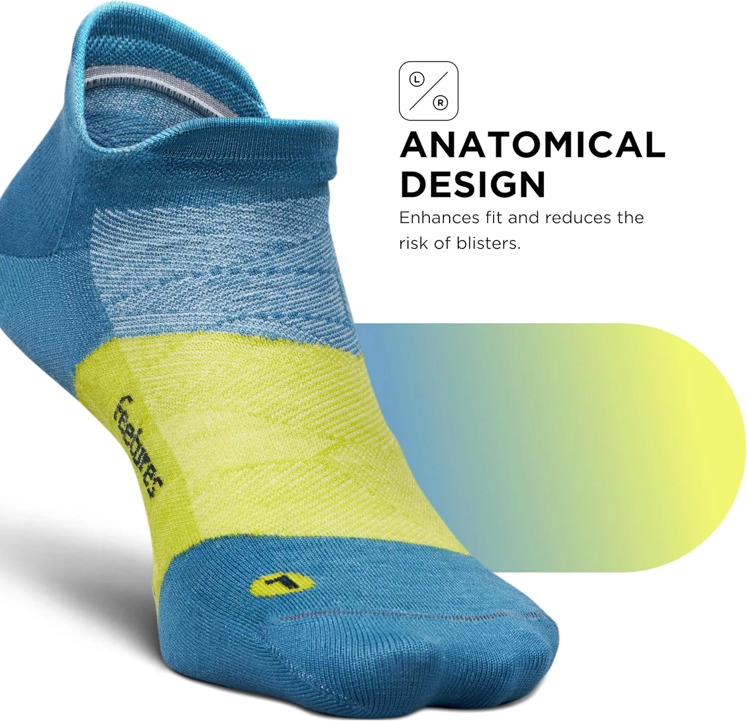 Feetures Merino 10 Ultra Light Cushion No Show Tab Ankle Socks - Wool Socks for Women & Men - (1 Pair)