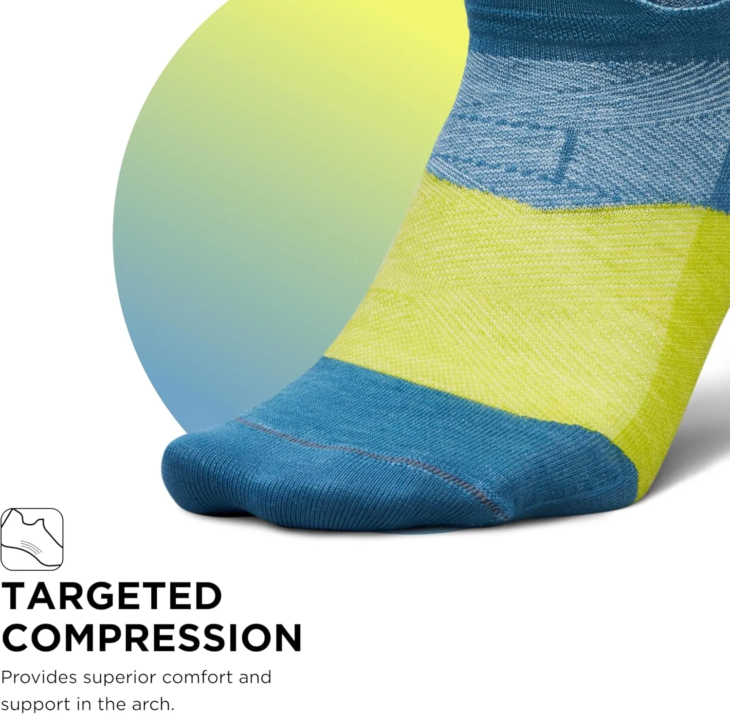 Feetures Merino 10 Ultra Light Cushion No Show Tab Ankle Socks - Wool Socks for Women & Men - (1 Pair)