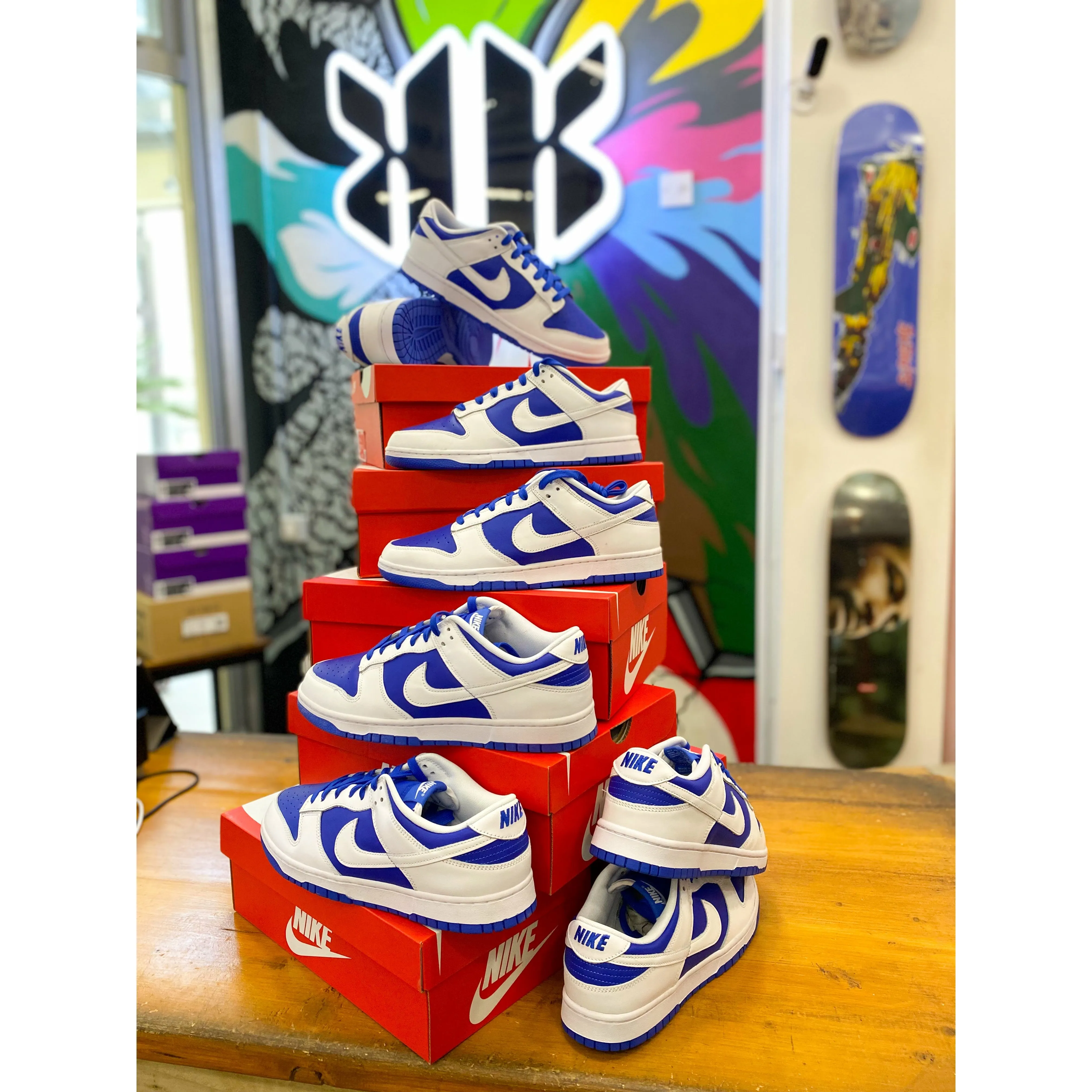 Even Ground Supportive Design Nike Dunk Low Racer Blue White