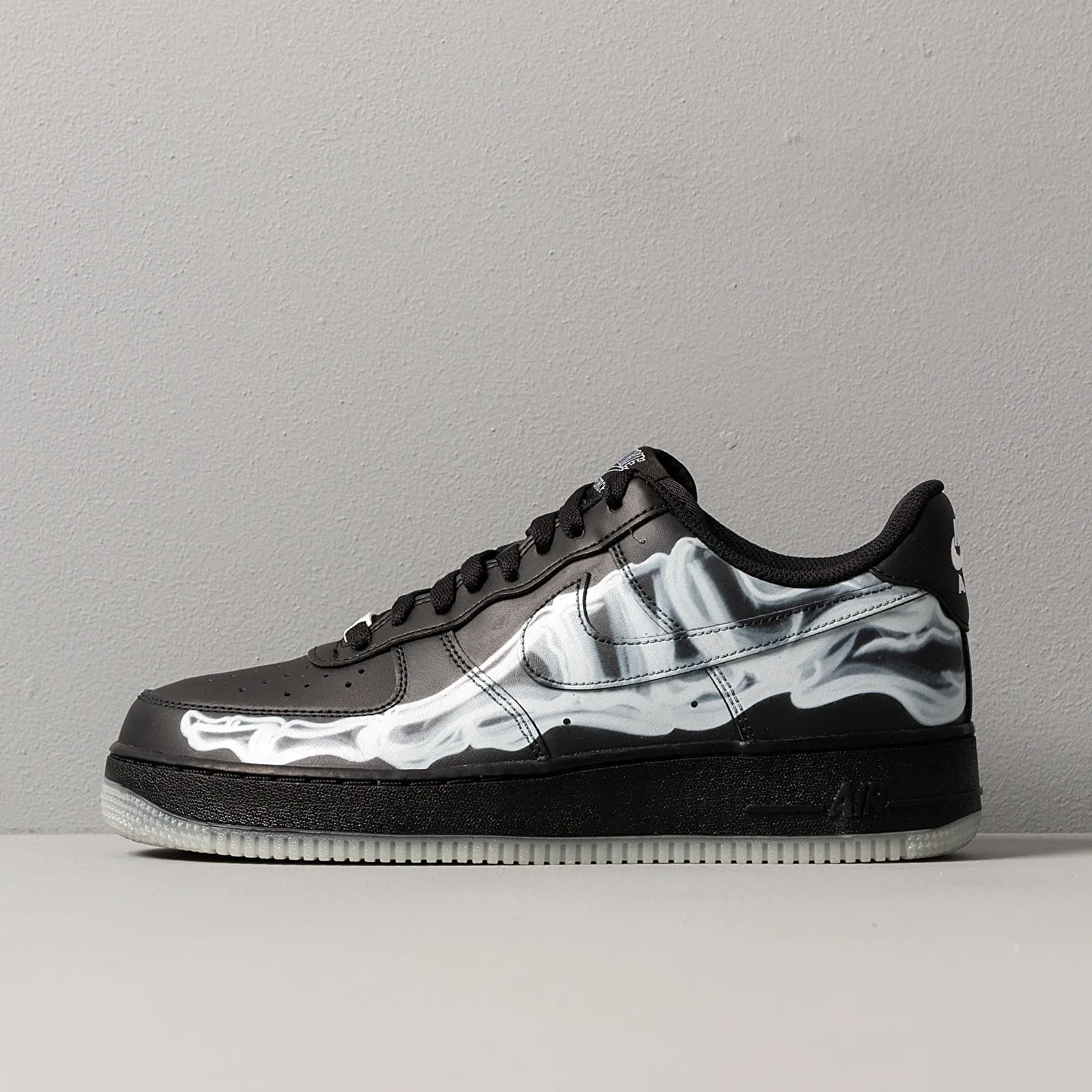 Elastic Cuff Foot Ease Nike Air Force 1 Low Black Skeleton Halloween