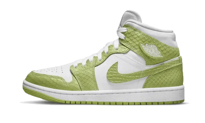 Air Jordan 1 Mid Green Python Waterproof Lining