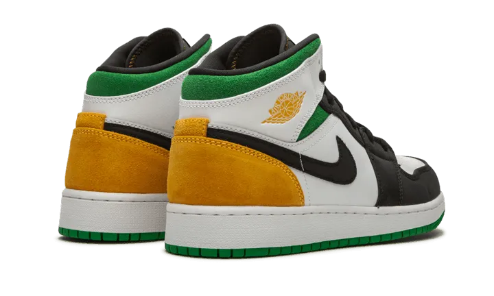 Air Jordan 1 Mid SE White Laser Orange Lucky Green Fit Control Heel Clip