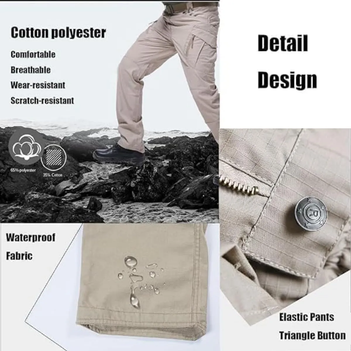 Flexcamo - Tactical Waterproof Pants,Stretch Work Pants Multi Pockets Ripstop Flex Camo Hunting Tactical Pants