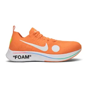 Nike Zoom Fly Mercurial Off-White Total Orange running in indoor arenas shoes MinimalistDesign