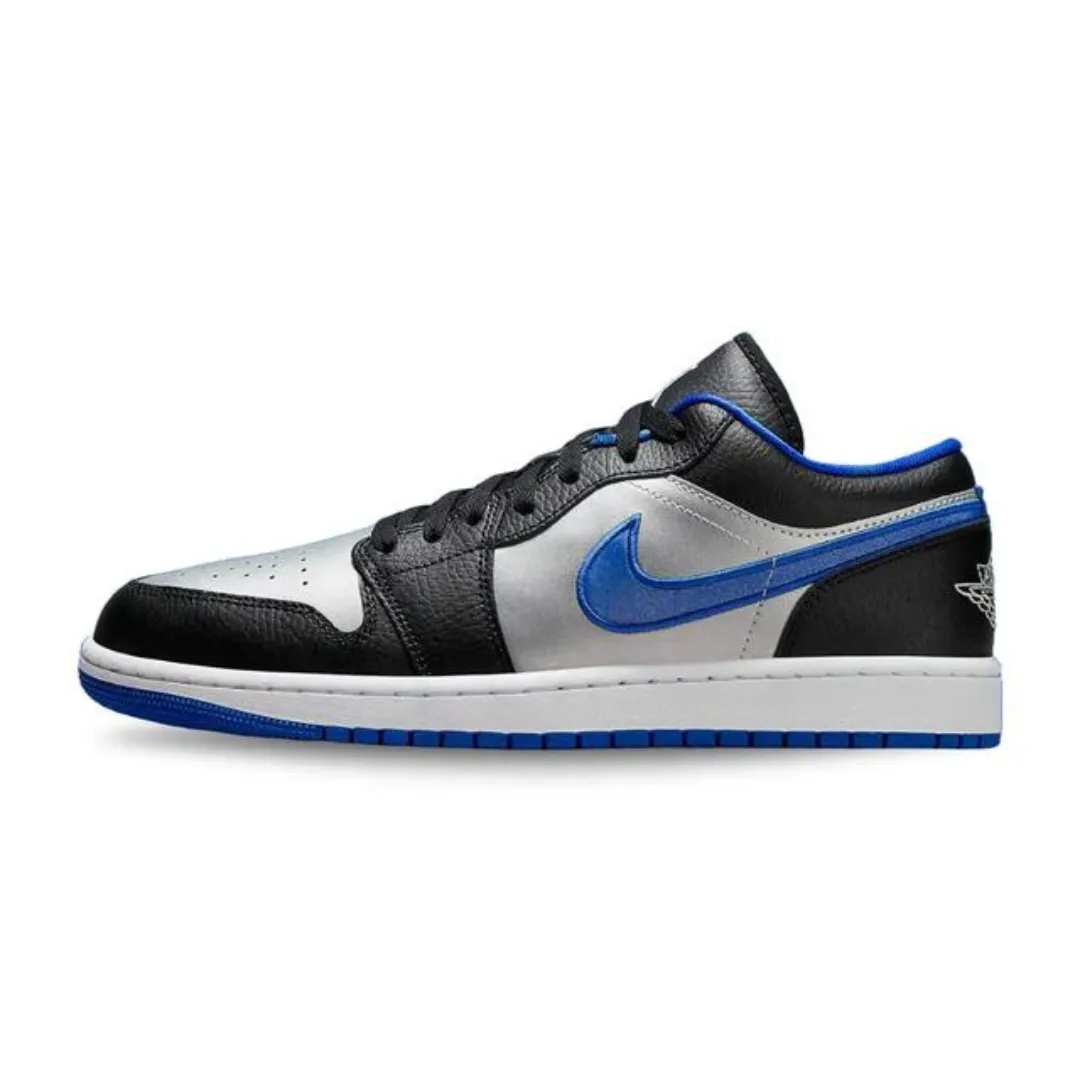 Air Zoom Fabric Upper Air Jordan 1 Low Black Game Royal Metallic