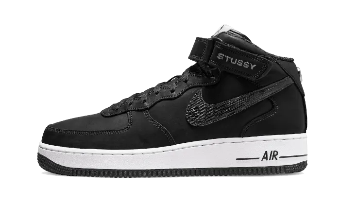 Grip Step Air Force 1 Mid Stussy All Black