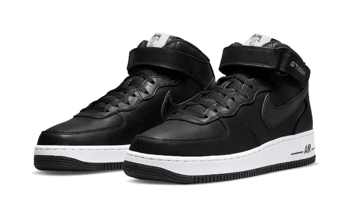 Ready Wear Fashionable Comfort Air Force 1 Mid Stussy All Black