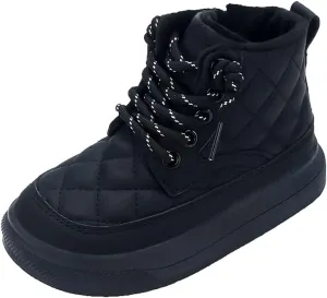 Fur Lined Kids Snow Boots,Boys Girls Winter Ankle Boots Side Zipper (Toddler/Little Kid/Big Kid)