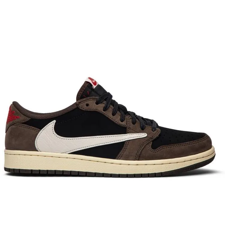 Comfortable Heel running in a martial arts studio shoes Air Jordan 1 Retro Low SP Travis Scott Mocha