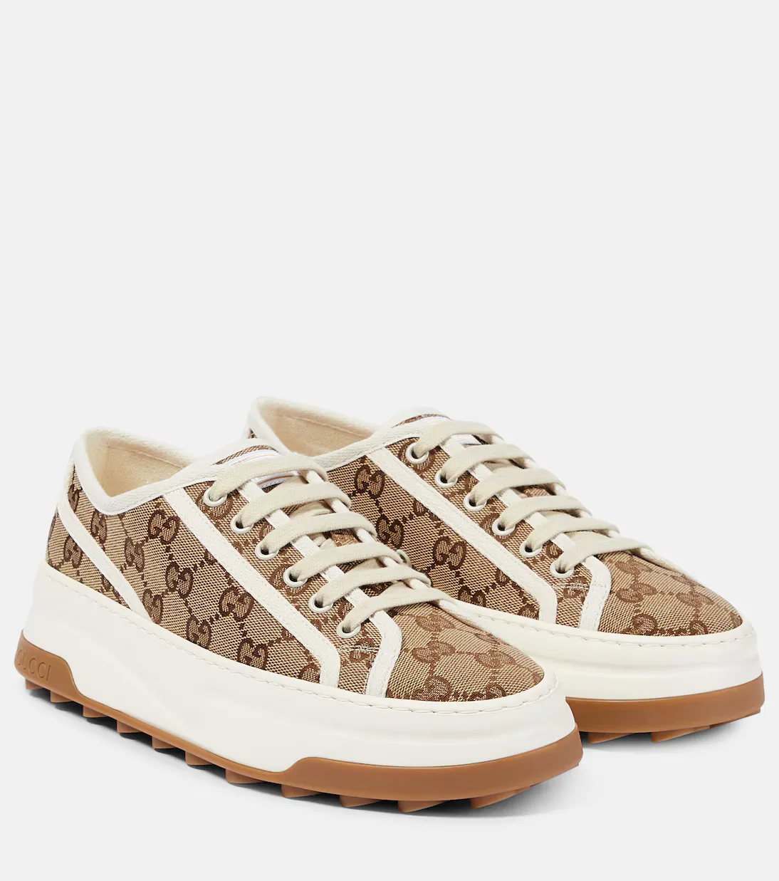 Gucci GG printed platform sneakers Beige Flexible Chassis