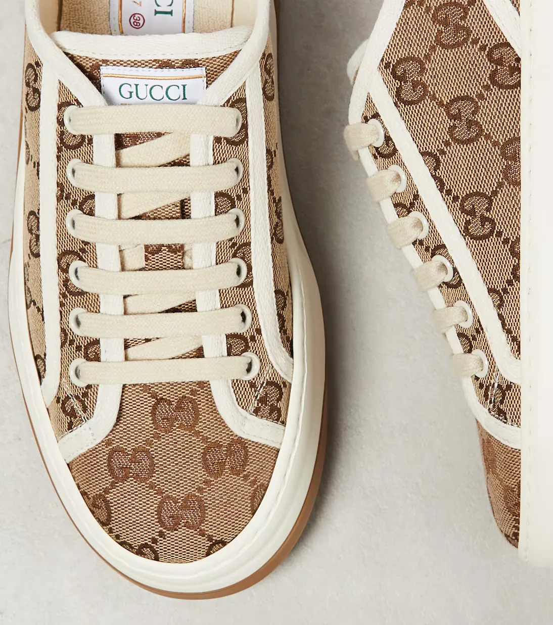Gucci GG printed platform sneakers Beige Seamless Upper Fabric Energy Returning Midsole