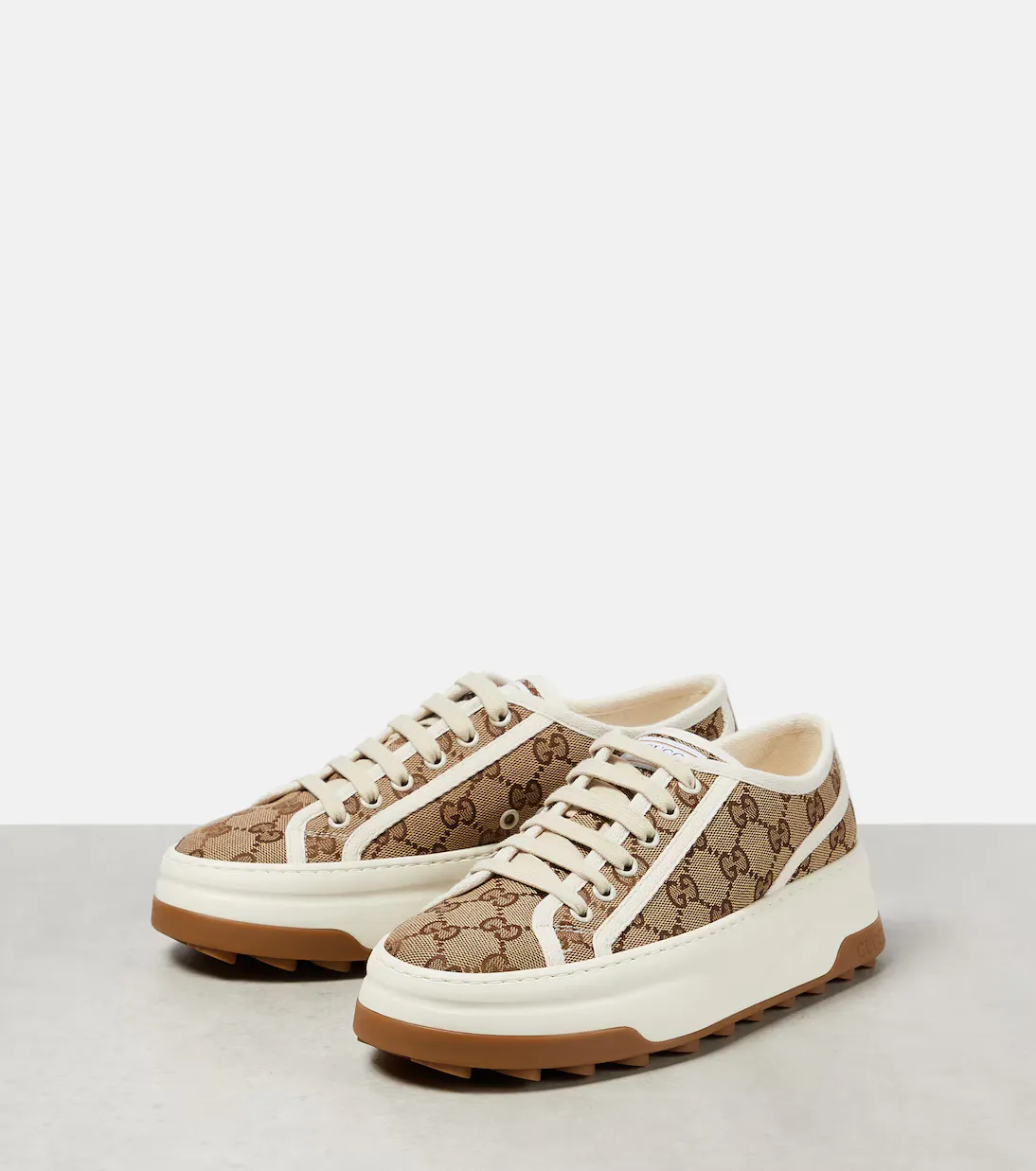 Cushion Sole Gucci GG printed platform sneakers Beige