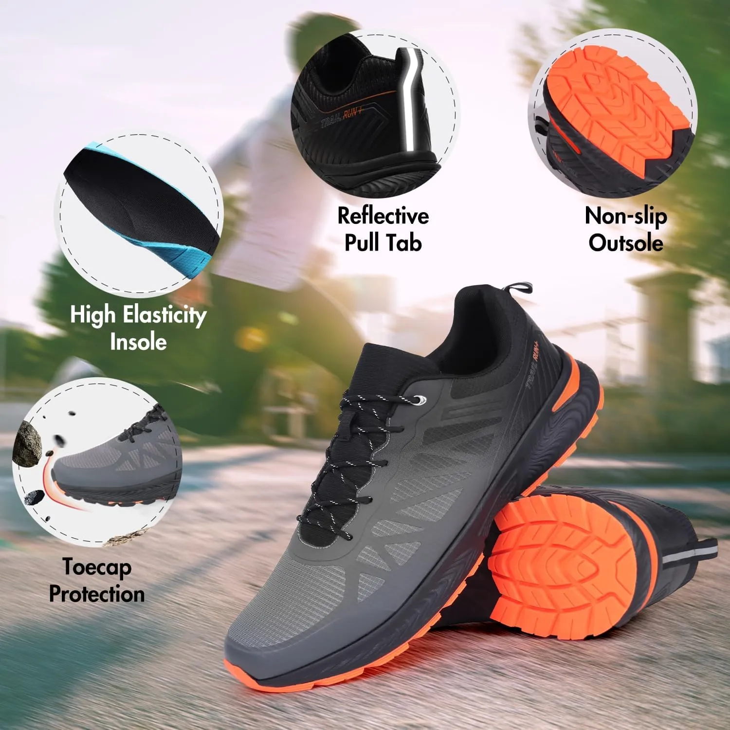 Hawkwell Men's Plus Size Outdoor Trail Running Shoes US Size 13 14 15 16 17 18 19