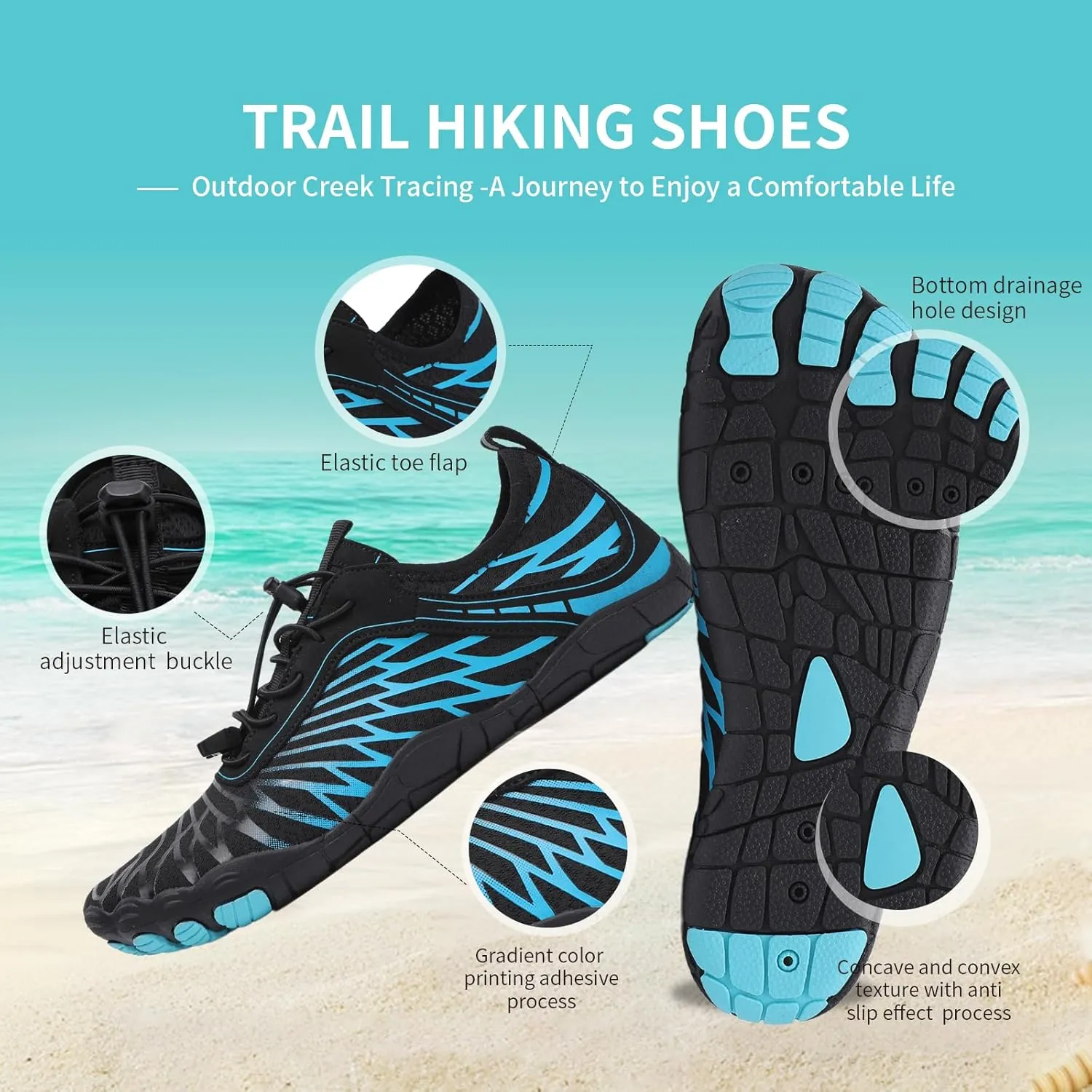 Hike Barefoot Shoes for Women Men, New Barefoot Footwear, Non-Slip Water Shoes,Breathable Non-Slip Footwear Wide Toe