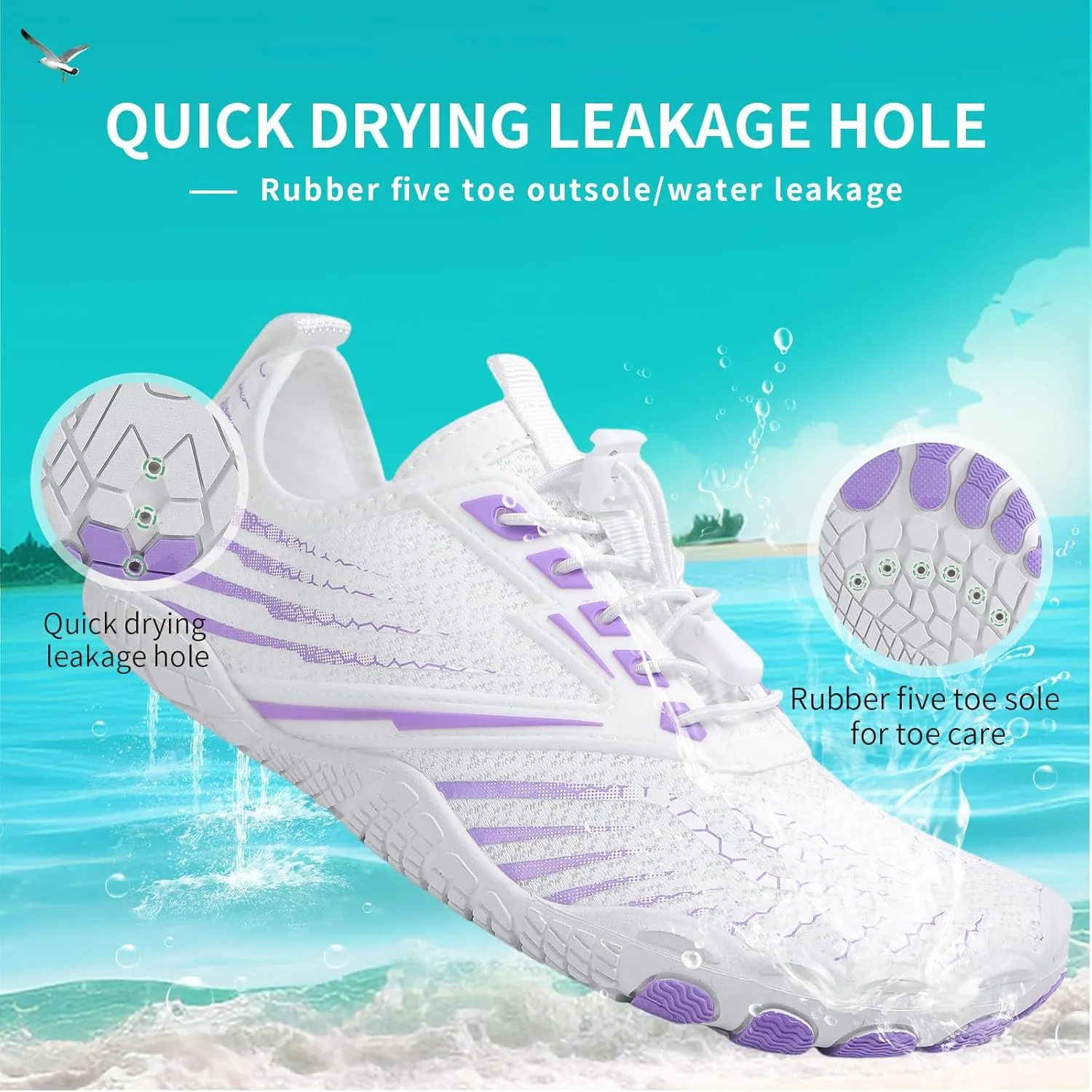 Hike Barefoot Shoes for Women Men, New Barefoot Footwear, Non-Slip Water Shoes,Breathable Non-Slip Footwear Wide Toe