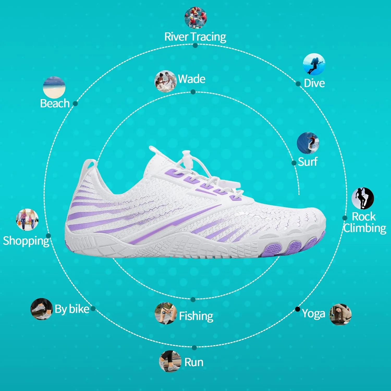 Hike Barefoot Shoes for Women Men, New Barefoot Footwear, Non-Slip Water Shoes,Breathable Non-Slip Footwear Wide Toe
