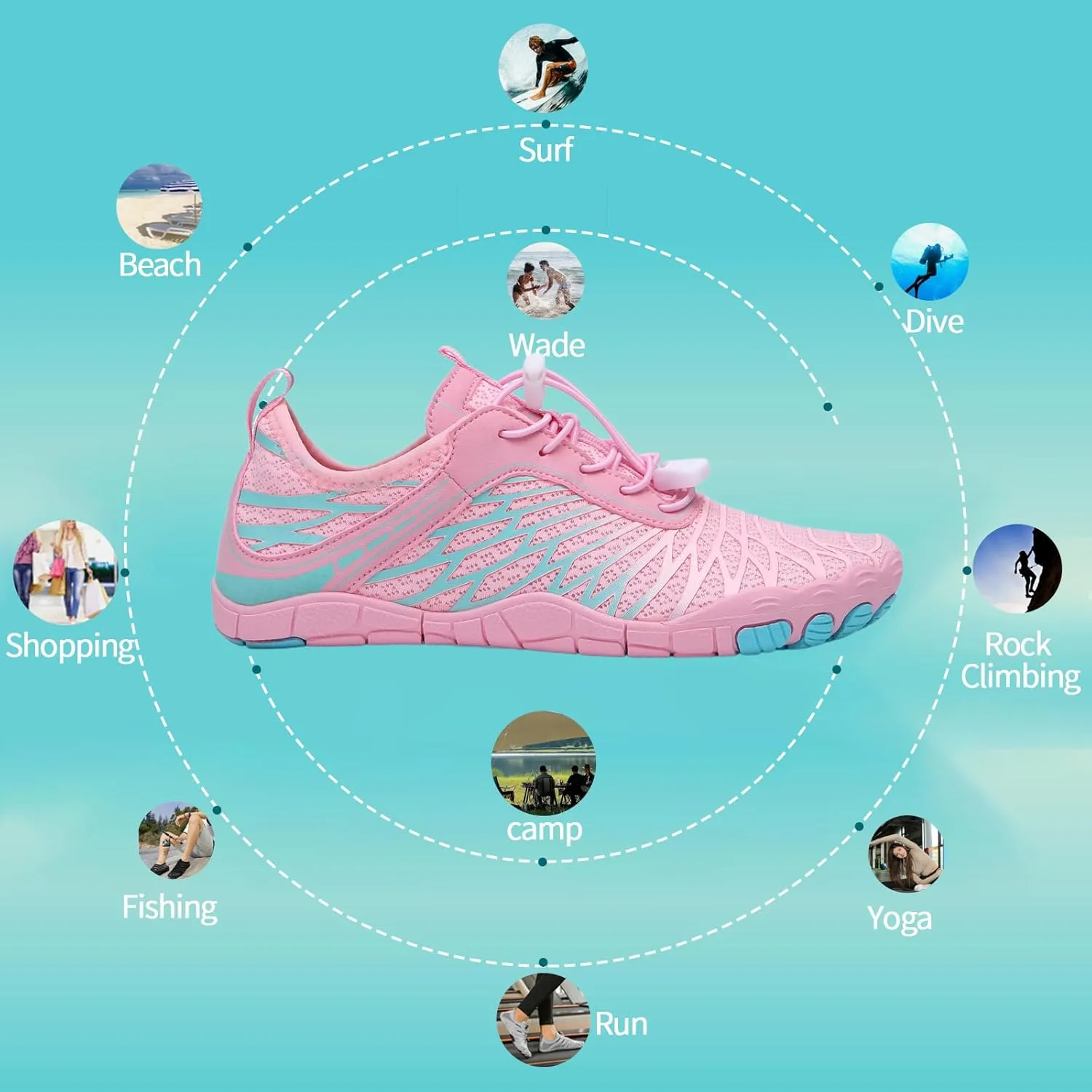 Hike Barefoot Shoes for Women Men, New Barefoot Footwear, Non-Slip Water Shoes,Breathable Non-Slip Footwear Wide Toe