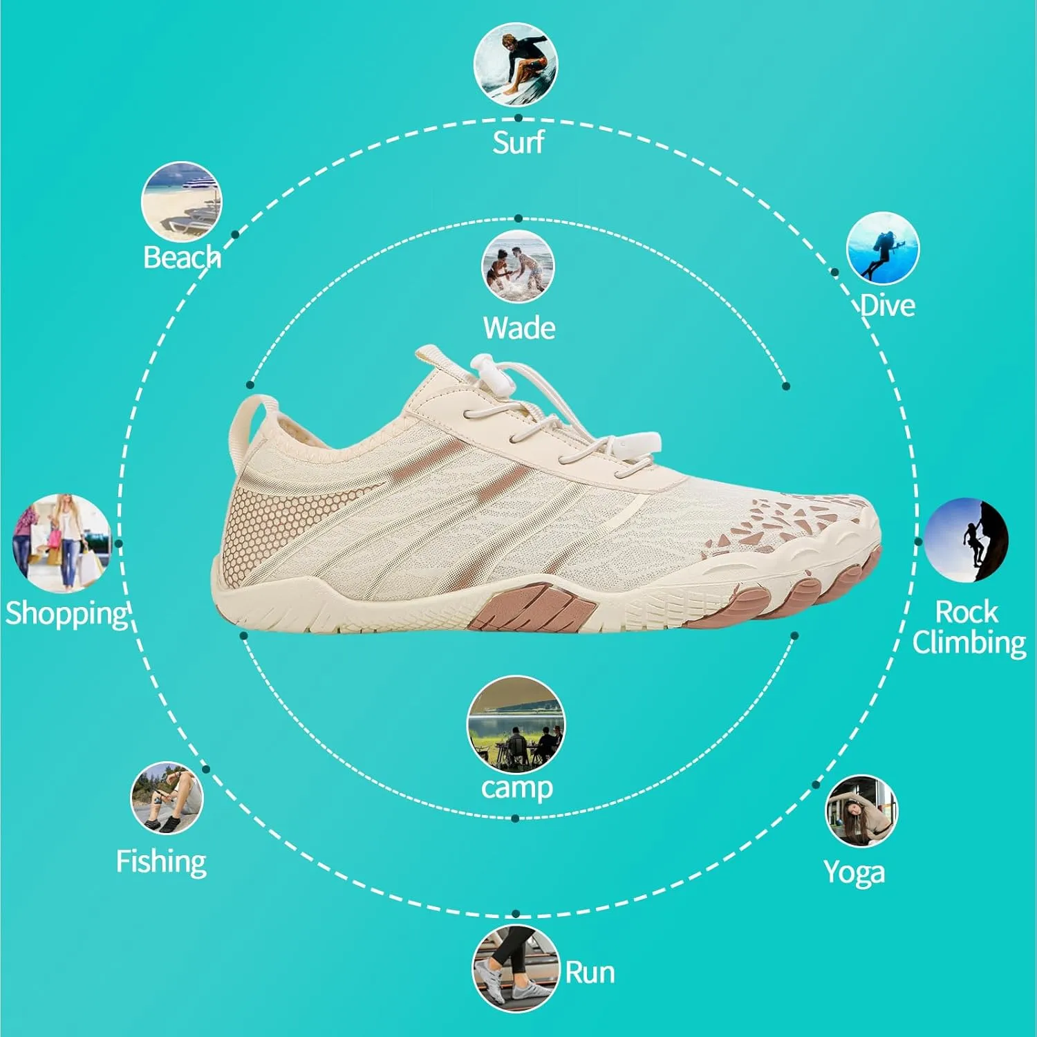 Hike Barefoot Shoes for Women Men, New Barefoot Footwear, Non-Slip Water Shoes,Breathable Non-Slip Footwear Wide Toe