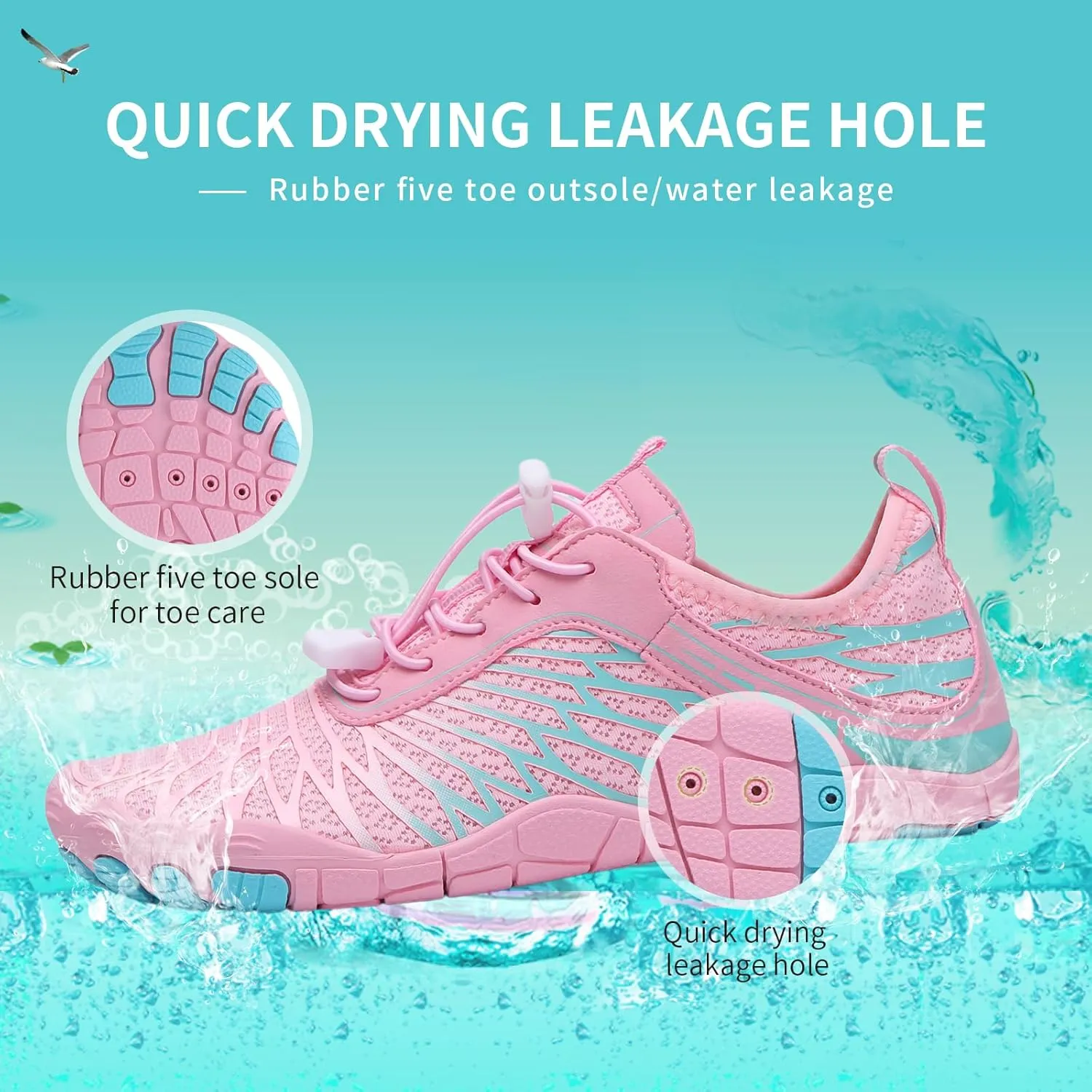 Hike Barefoot Shoes for Women Men, New Barefoot Footwear, Non-Slip Water Shoes,Breathable Non-Slip Footwear Wide Toe