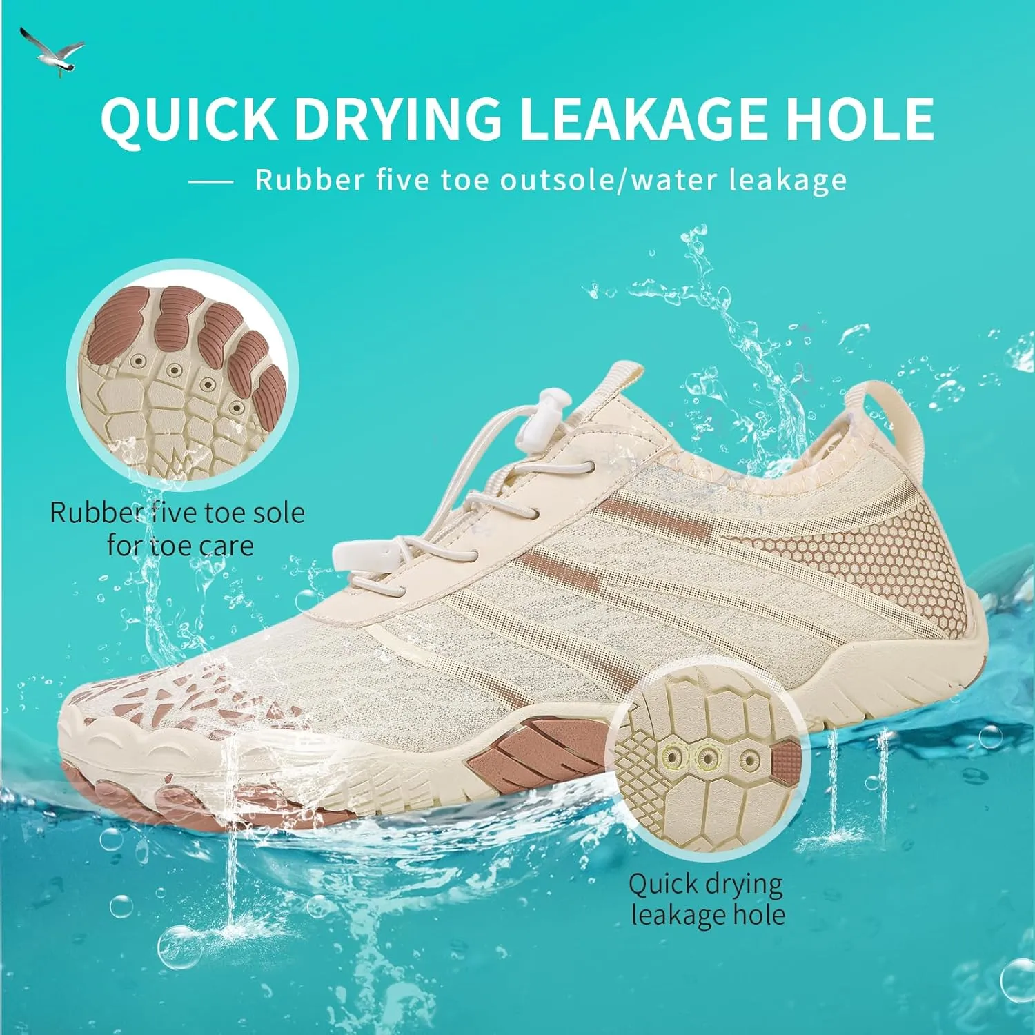 Hike Barefoot Shoes for Women Men, New Barefoot Footwear, Non-Slip Water Shoes,Breathable Non-Slip Footwear Wide Toe