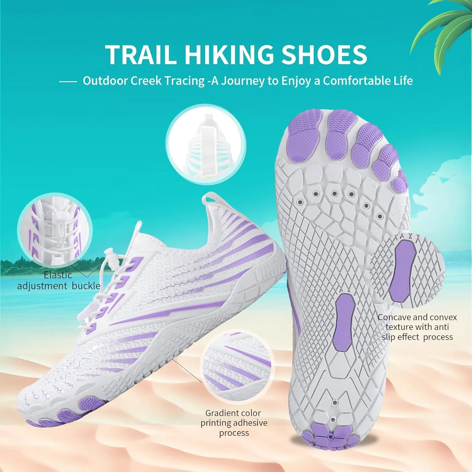 Hike Barefoot Shoes for Women Men, New Barefoot Footwear, Non-Slip Water Shoes,Breathable Non-Slip Footwear Wide Toe