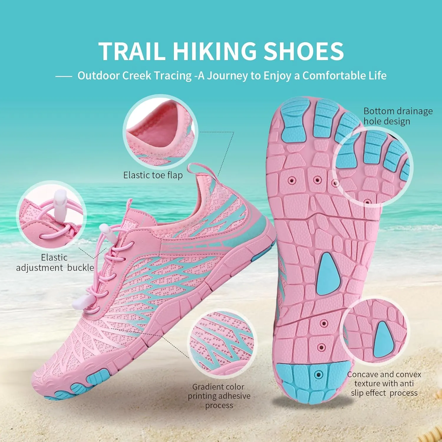 Hike Barefoot Shoes for Women Men, New Barefoot Footwear, Non-Slip Water Shoes,Breathable Non-Slip Footwear Wide Toe