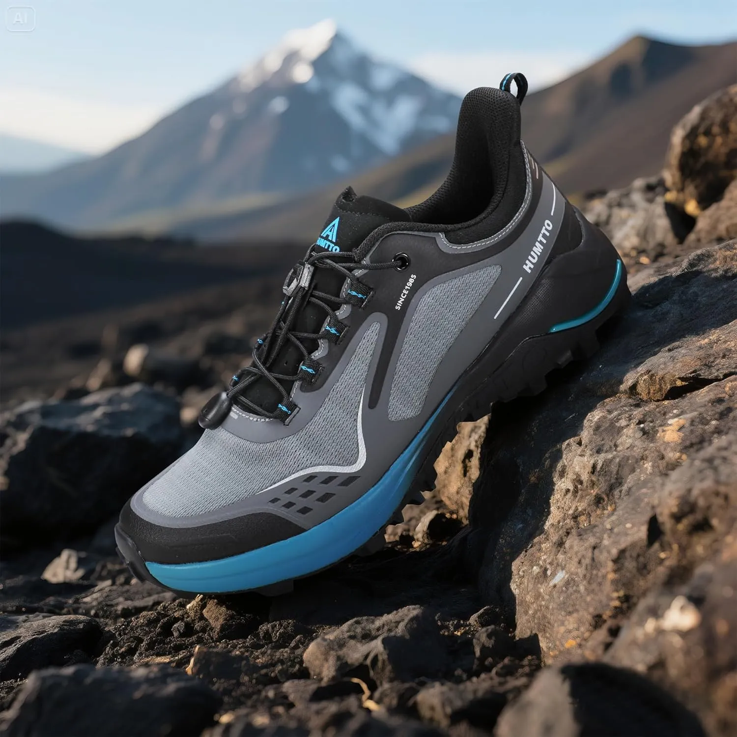 HUMTTO Men's Trail Running Shoes Quick Laces Cross Training Shoes Comfortable Breathable Anti Slip Walking Outdoors Athletic Sneakers