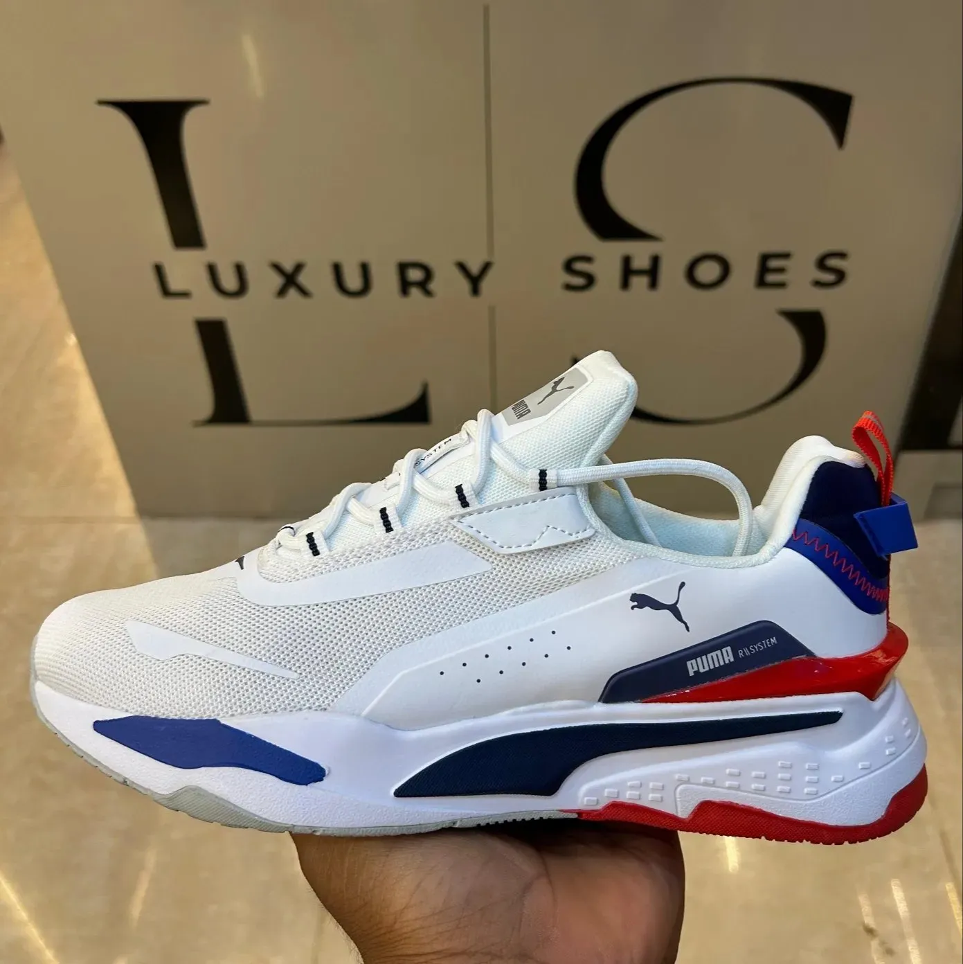 Tear Resistant Upper Puma R-system Red-blue Sports Shoes