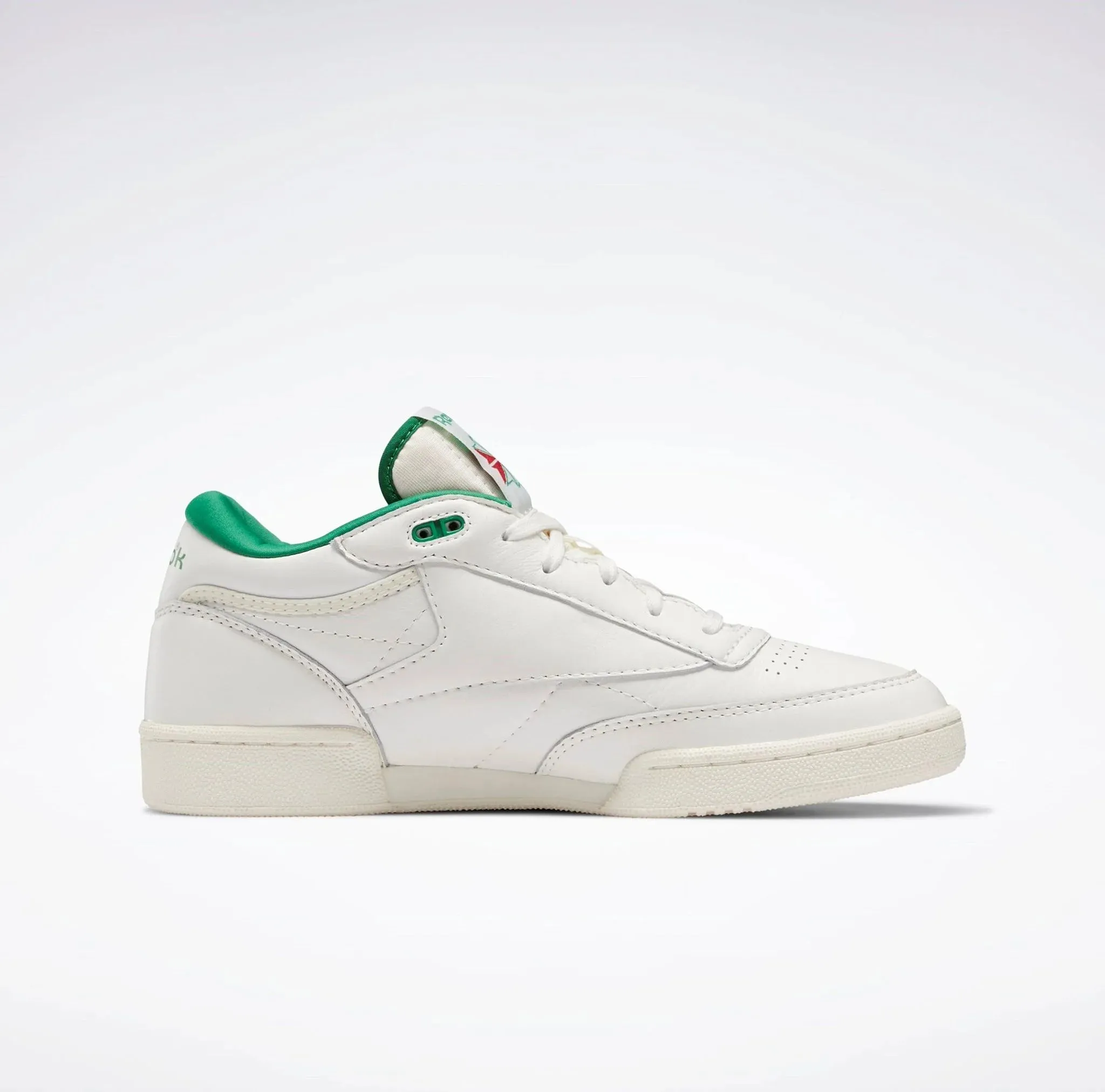 rubber Ultra Lightweight Design Reebok Club C Mid II Vintage Shoes Chalk/Glen Green/Classic White