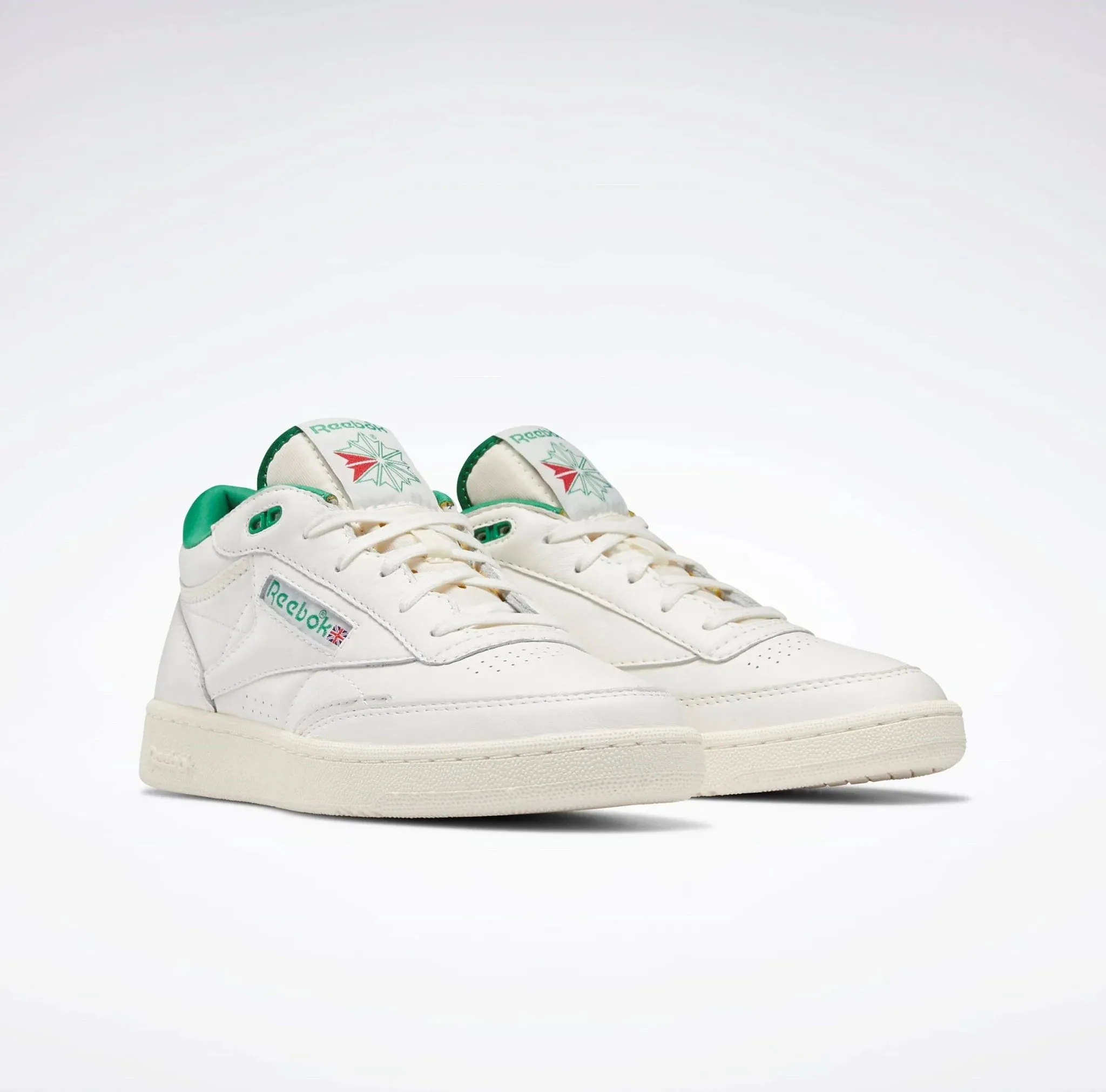Reebok Club C Mid II Vintage Shoes Chalk/Glen Green/Classic White Durable Support Move More