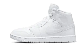 Adaptive piece Air Jordan 1 Mid Triple White Patent Swoosh