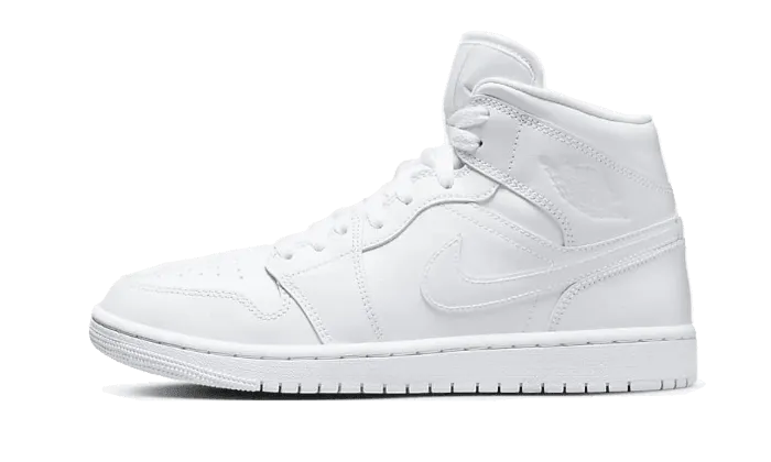 Adaptive piece Air Jordan 1 Mid Triple White Patent Swoosh