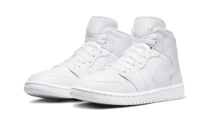 Sneaker Performance Abrasion Resistant Welding Air Jordan 1 Mid Triple White Patent Swoosh
