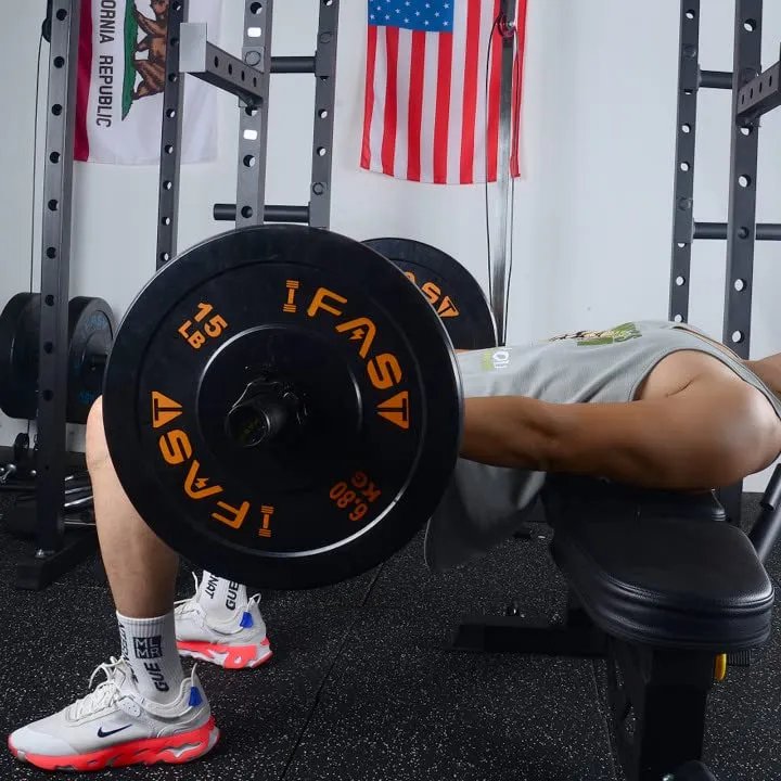 IFAST Adjustable Weight Bench with Barbell