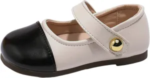 IWIHMIV Girls Leather Ballet Shoes Flat Non Slip Soft Mary Jane Walking Party Comfortable Non Slip Dress Shoes
