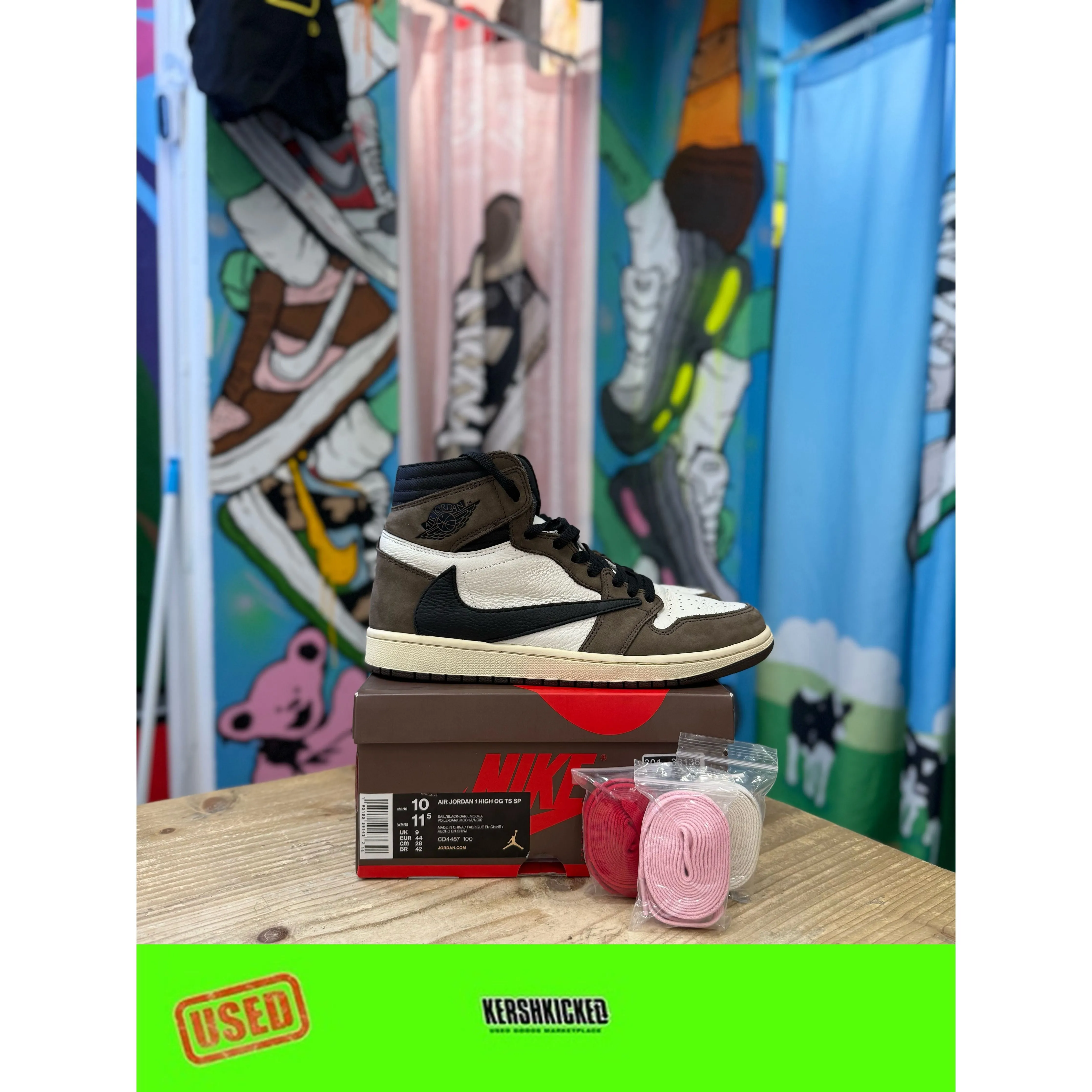 Jordan 1 High Travis Scott Mocha UK9 Under Armour HOVR School - running