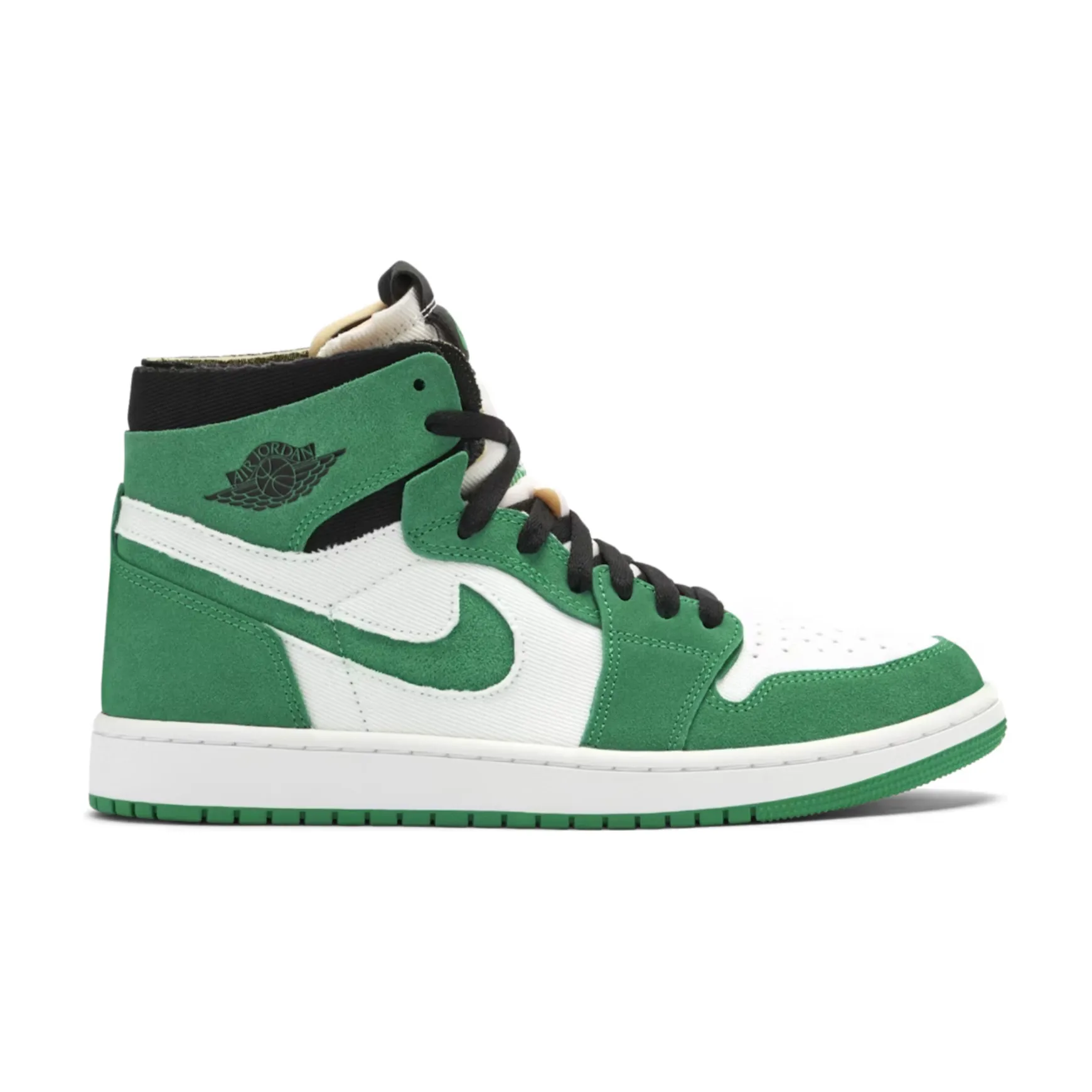 running in a volleyball court area shoes uneven - terrain shoes Jordan 1 High Zoom CMFT Stadium Green