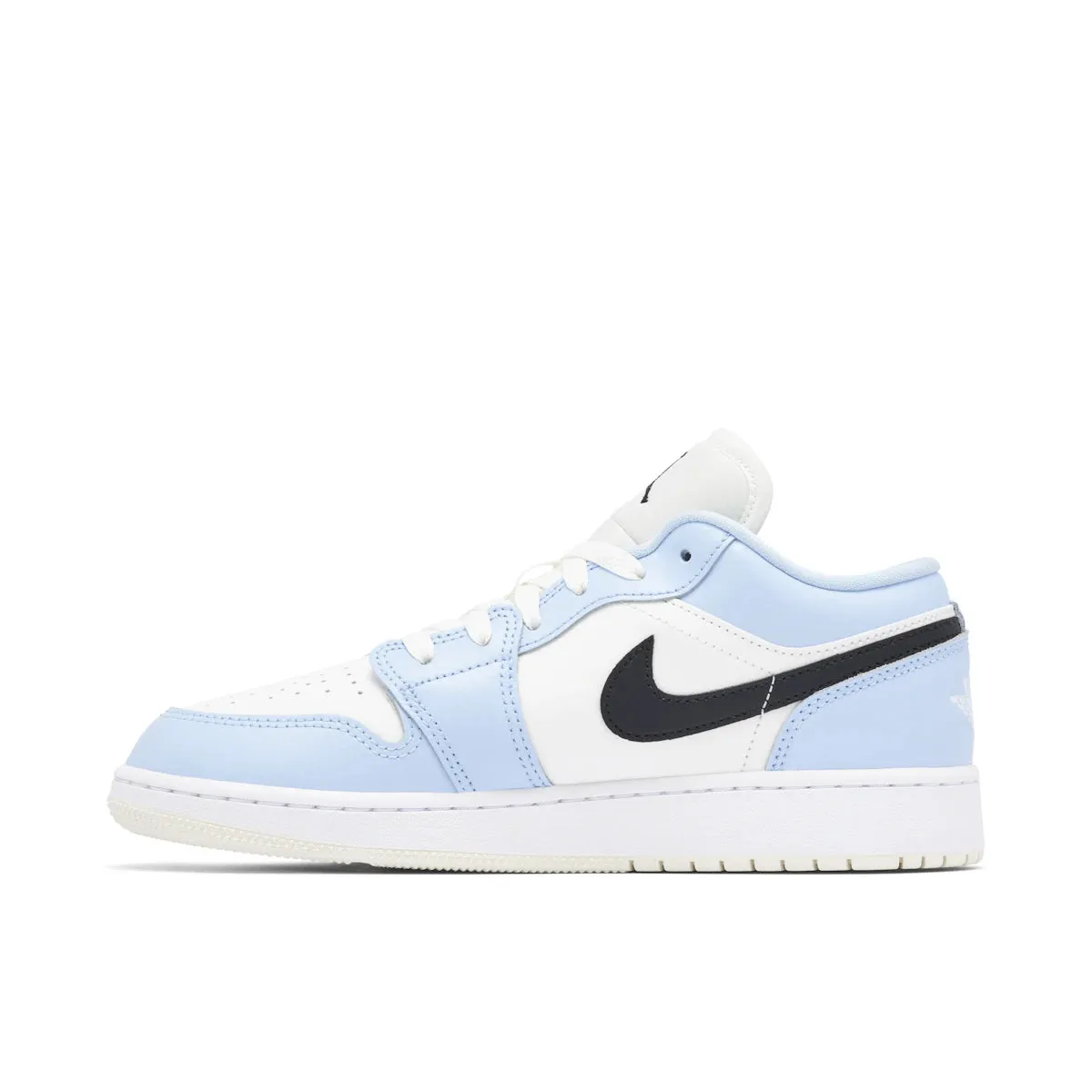 durable nylon shoes Jordan 1 Low Ice Blue Black (GS)