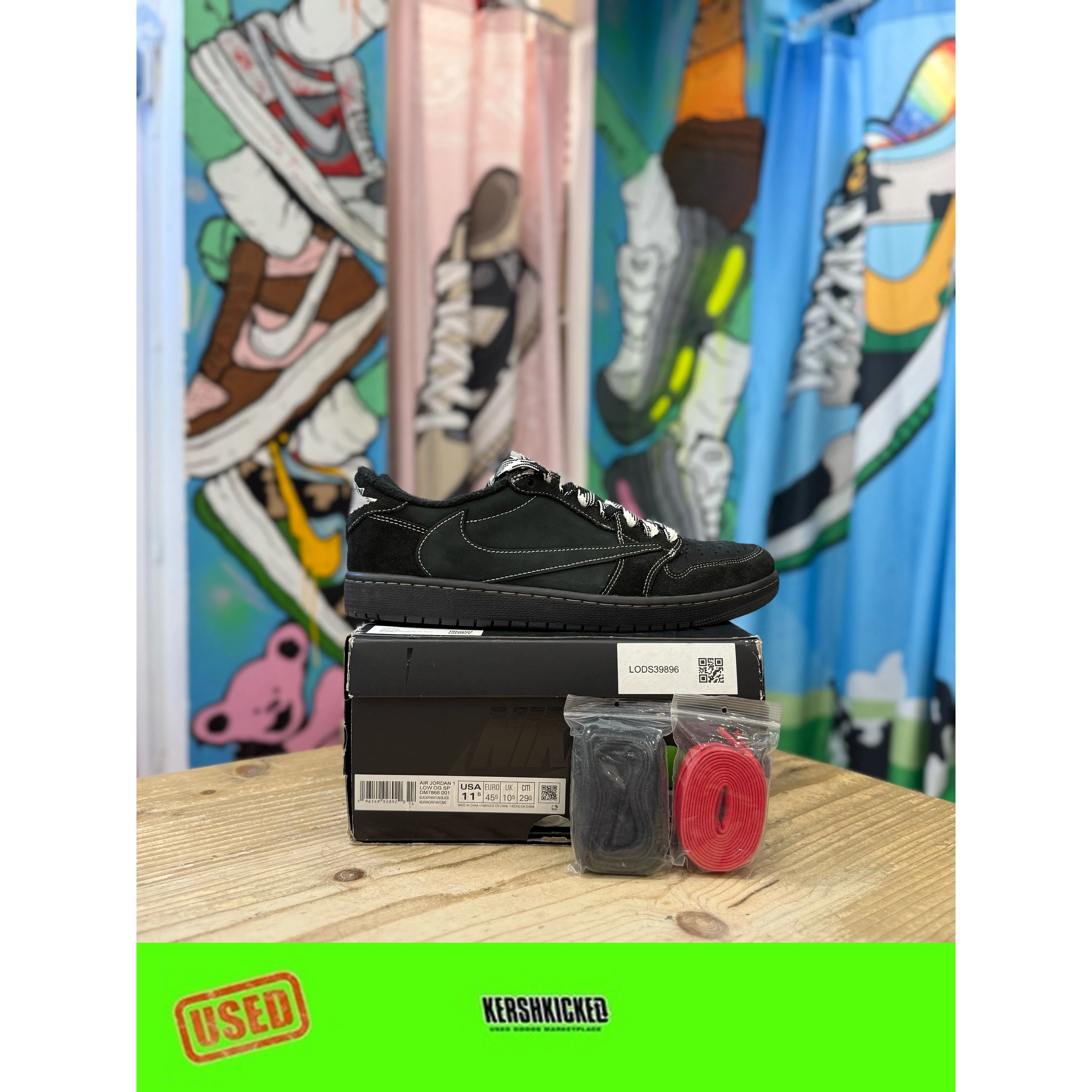 self - discovery running shoe interest Jordan 1 Low Travis Scott Black Phantom UK10.5