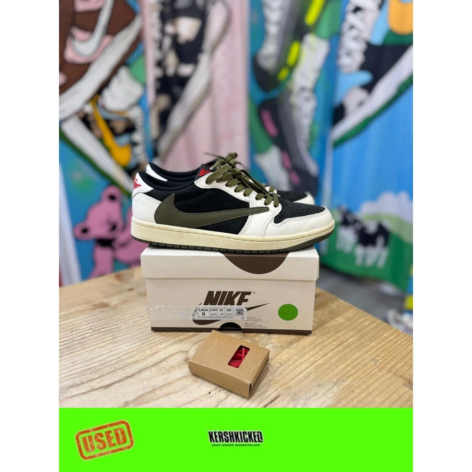 easy - clean shoes Jordan 1 Low Travis Scott Olive (W) UK5.5