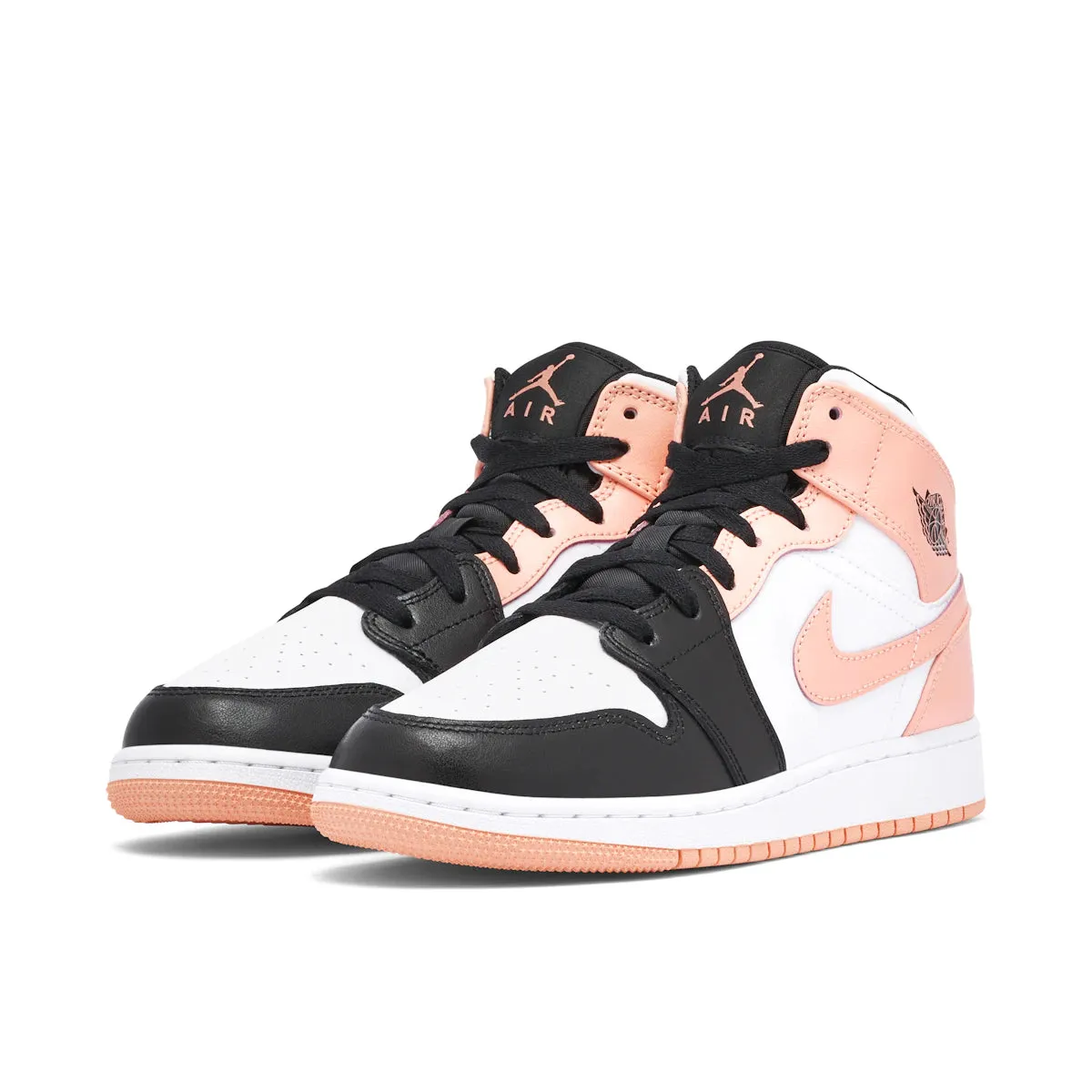 Jordan 1 Mid Crimson Tint Toe (GS) latex - sole shoes